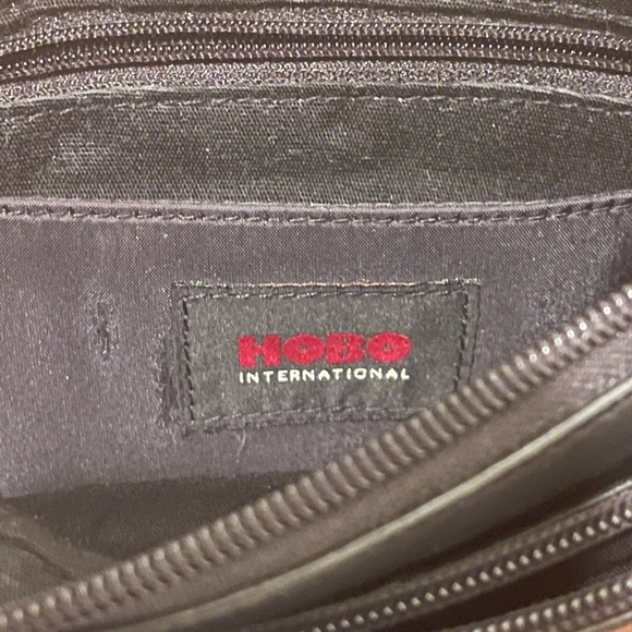 HOBO International Black Leather Crossbody Shoulder Bag Double Zipper - Picture 3 of 11